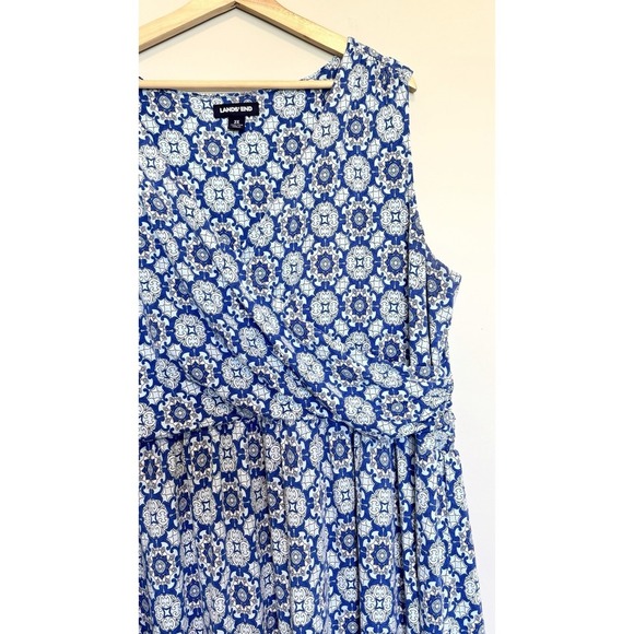 Lands End Women's Size 2X Maxi Dress Sleeveless Tiered Casual Chic Elevated Mumu - Picture 5 of 11